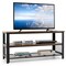 Industrial Entertainment Center with 3 Tier Metal Mesh Shelves